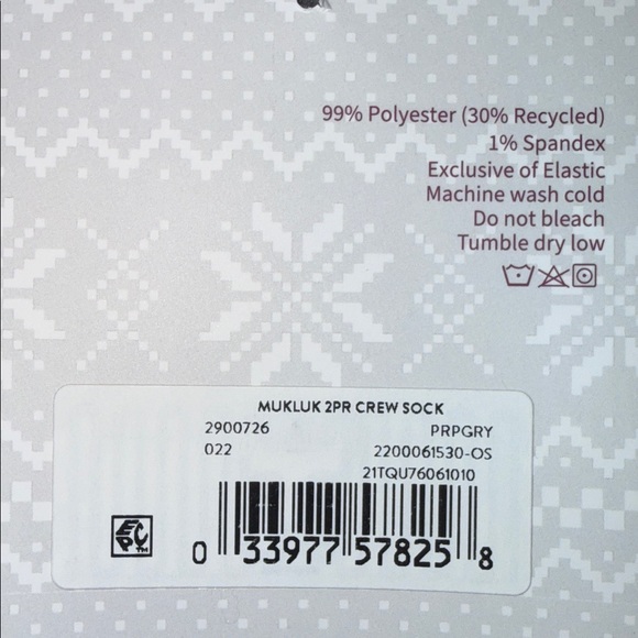 MukLuks Women's Crew Socks, 2-Pair Pack
Purple Chenille
Size: 6-11
New with Tags - Picture 5 of 5